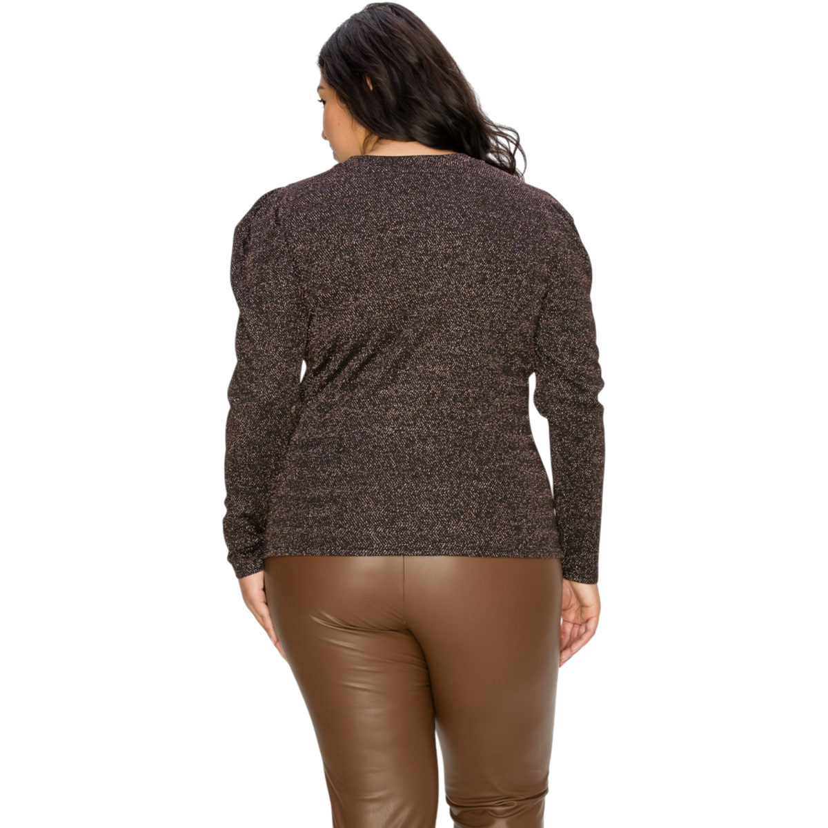 Plus Size Sparkling Long Sleeve Top