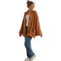 Plush Open-Front Pocket Cardigan