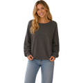 Waffle Knit Crew Neck Sweatshirt