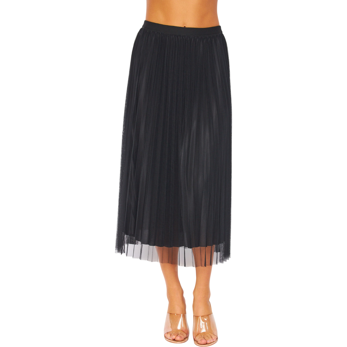 Tulle Double-layered Pleated Skirt