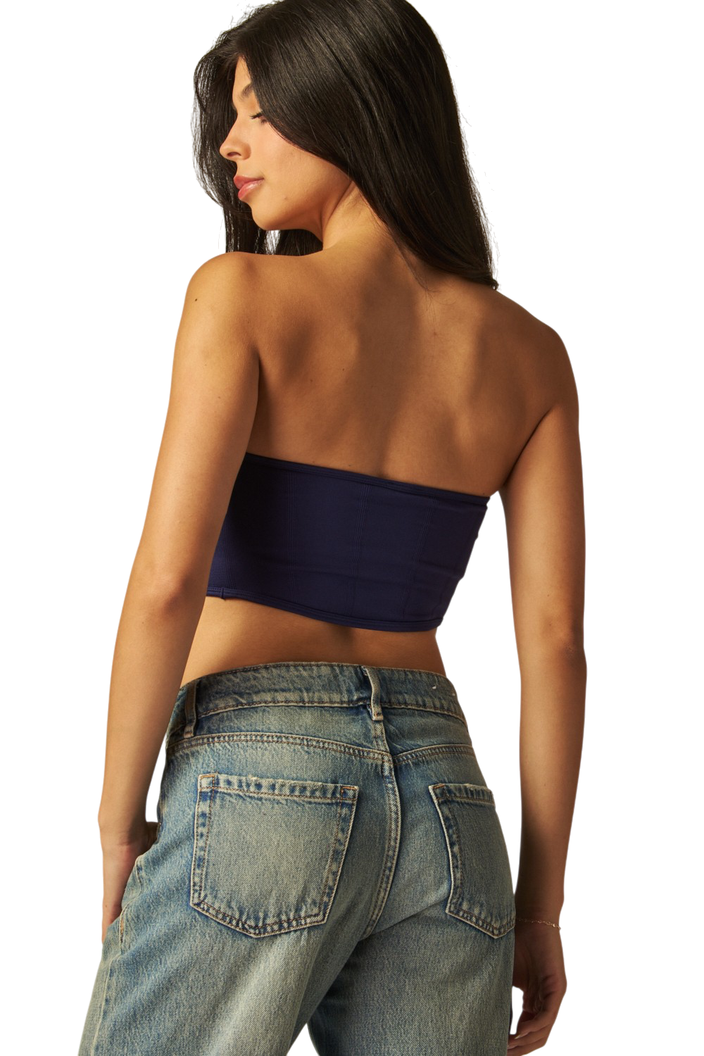 Seamless Textured Built In Bra Shaper Bandeau Top