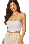 Seamless Textured Built In Bra Shaper Bandeau Top