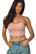 Seamless Textured Built In Bra Shaper Bandeau Top