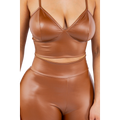 Faux Leather Cropped Top
