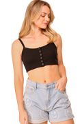 Heavy Ribbed Button Down Crop Top