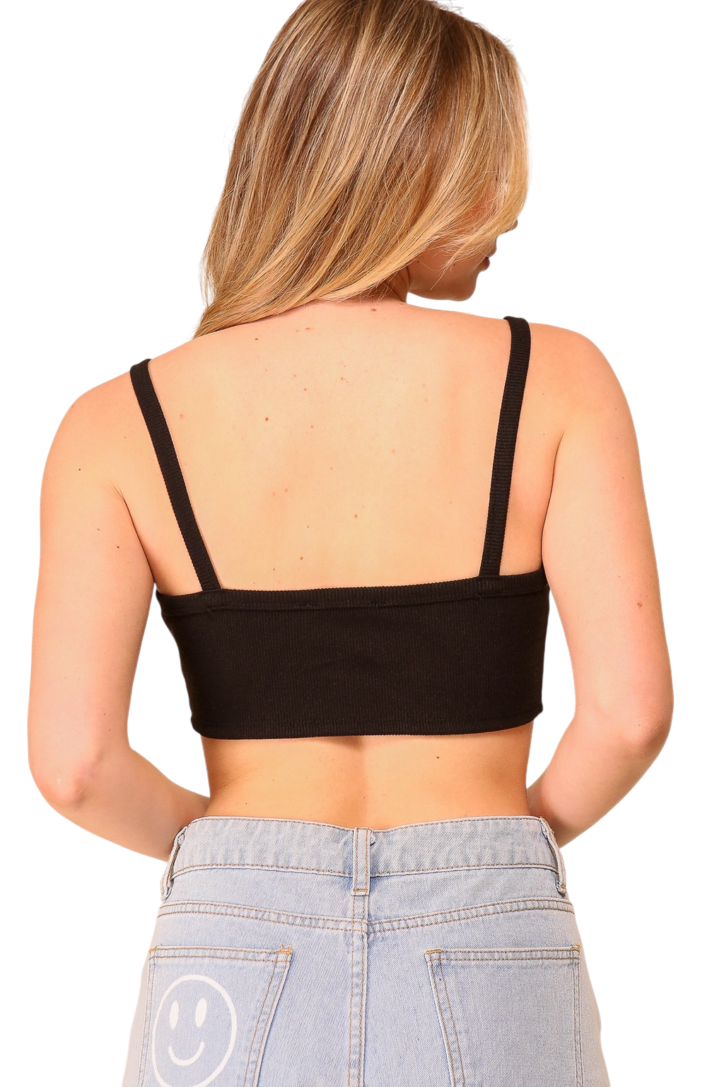 Heavy Ribbed Button Down Crop Top