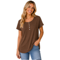 Blow Out Rib Button Top