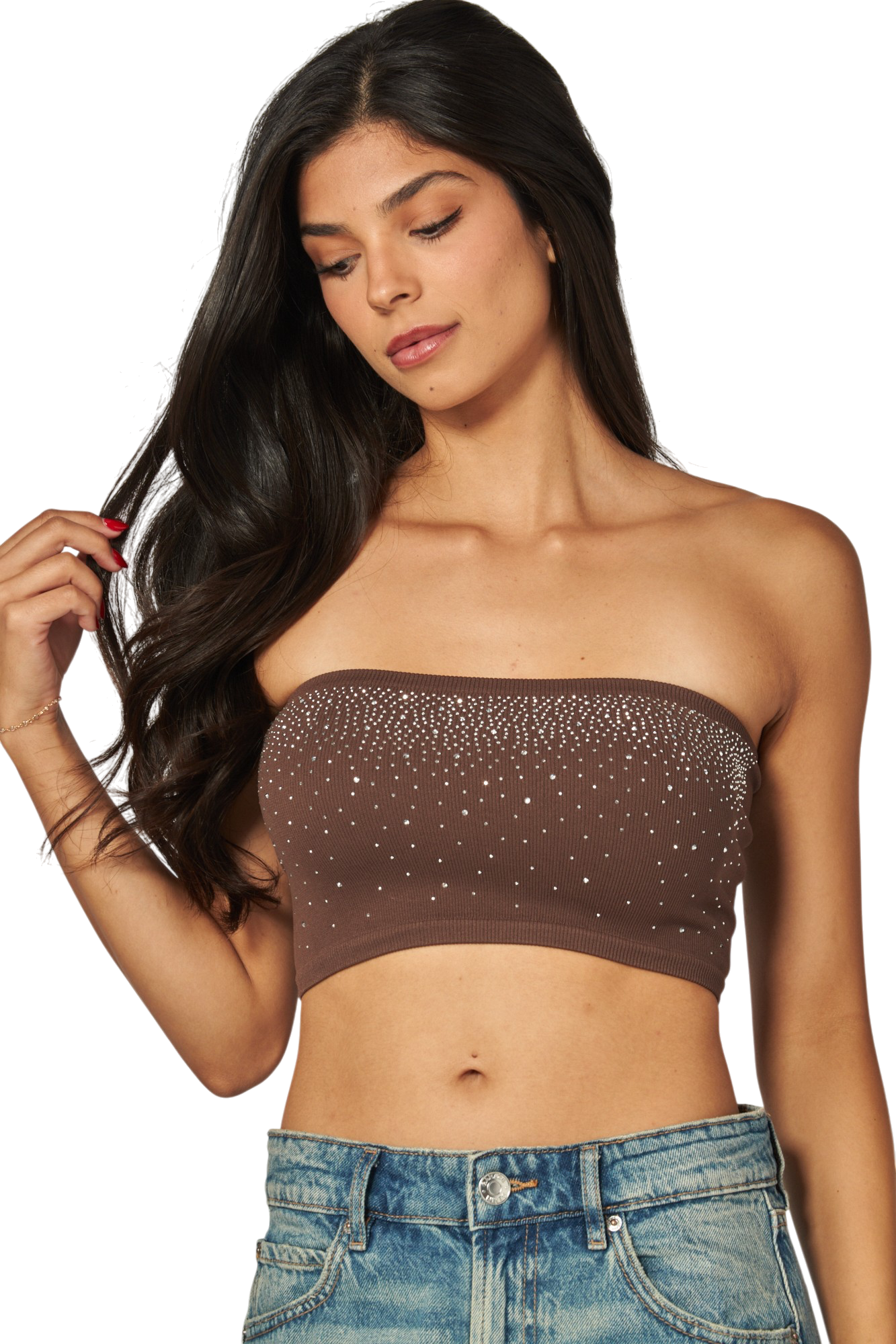 Seamless Bling Rhinestone Tube Top