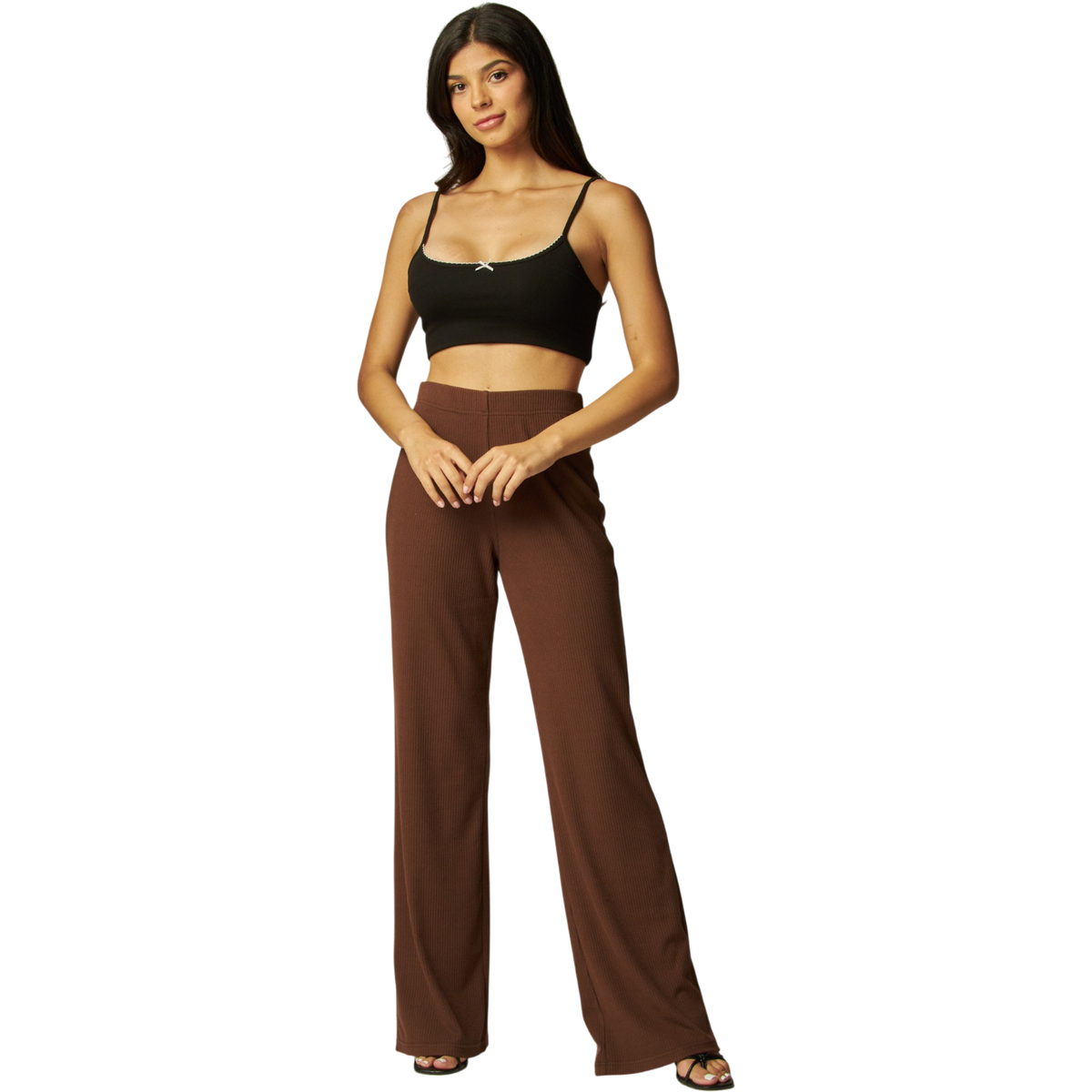 Soft Rib Wide Leg Pants