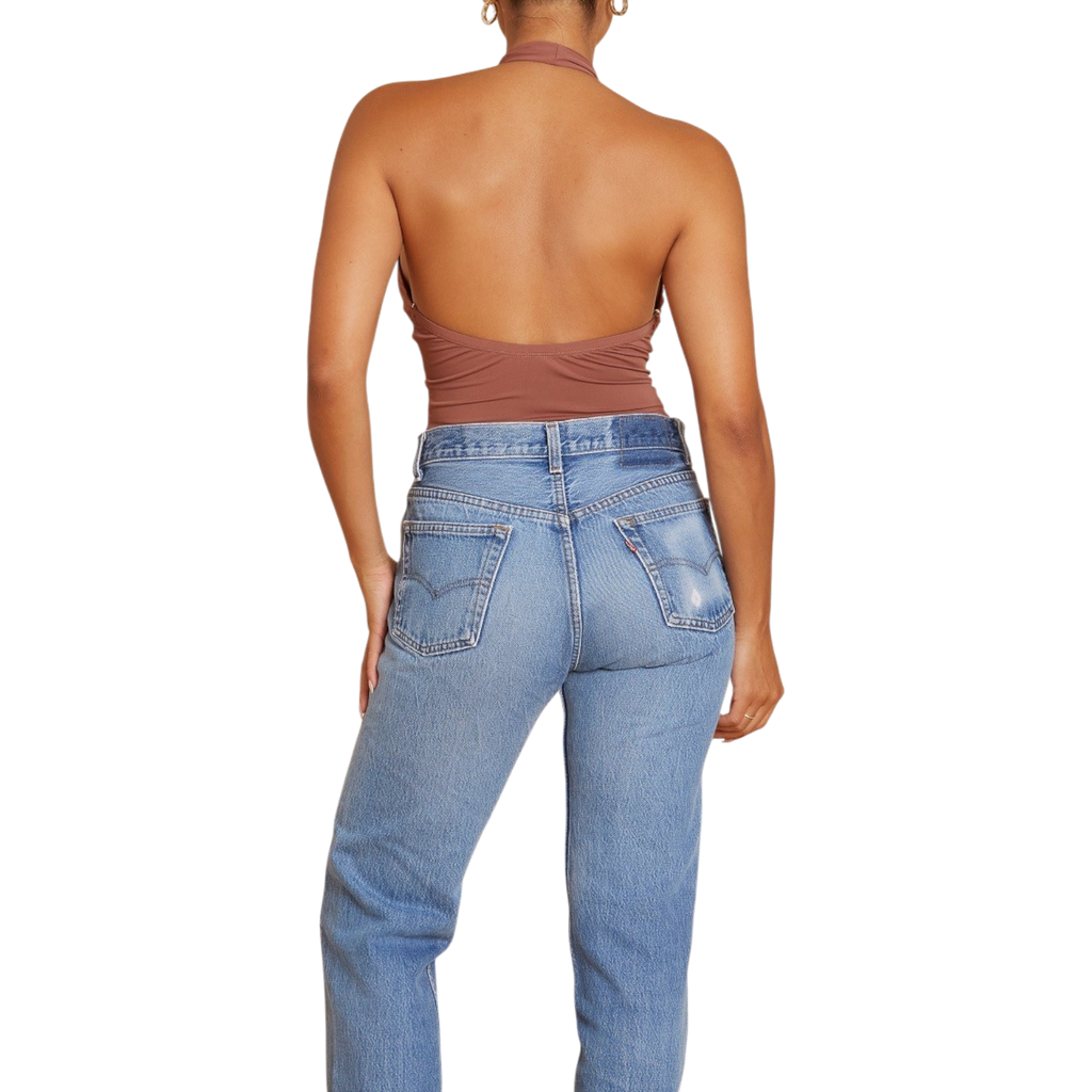 Peek-a-Boo Halter Bodysuit