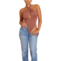 Peek-a-Boo Halter Bodysuit