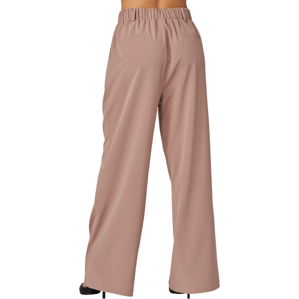 High Rise Elastic Back Wide Leg Pants