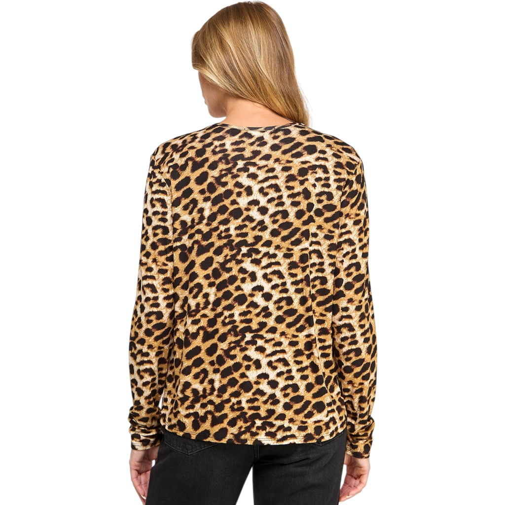 Leopard Print Open-Front Cardigan