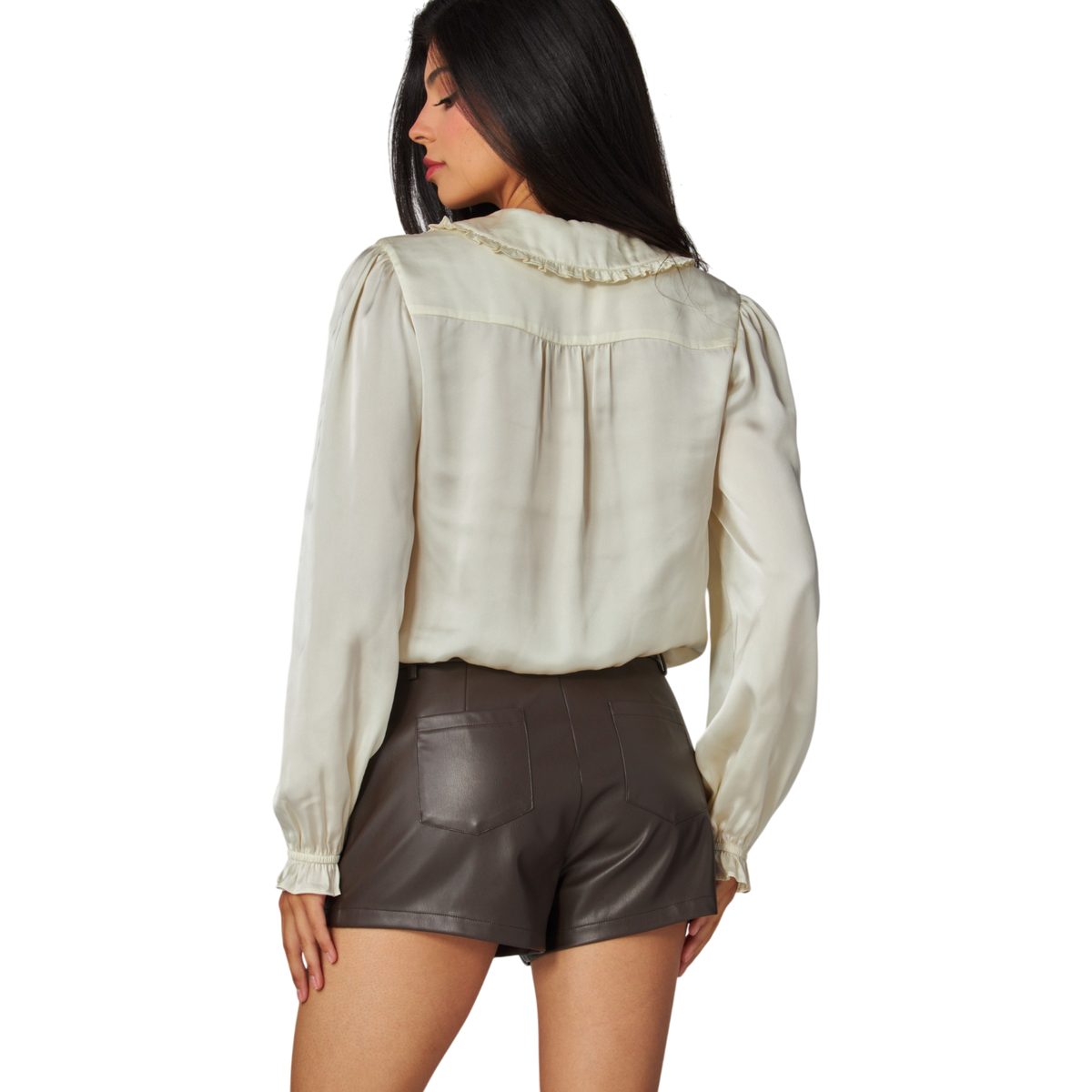 Faux Leather High-rise Shorts