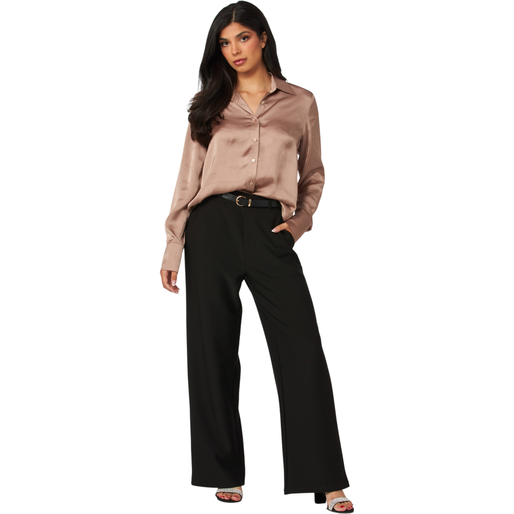 Midnight Muse Satin Button-up Shirt