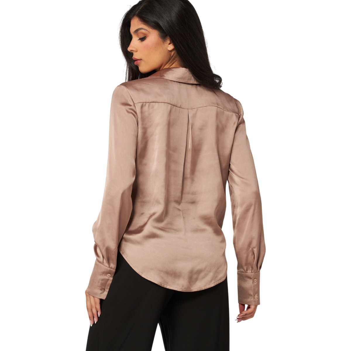 Midnight Muse Satin Button-up Shirt