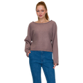 Cropped ribbed knit sweater top