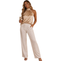 Satin High Neck Halter Blouse