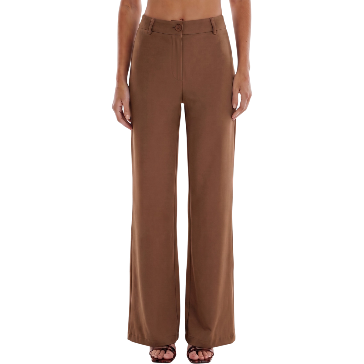 High-waist wide-leg trousers