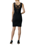 Lace-Back Stretch Bodycon Mini Dress - Back view close