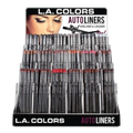 L.A. Colors Auto Liners eyeliner and lipliner pencil display with multiple shades