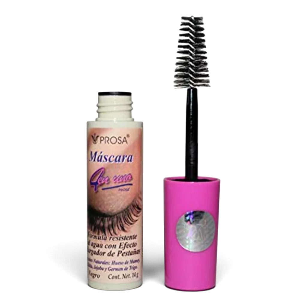 Prosa 4en1 Classic Natural Mascara Pink Top with brush applicator