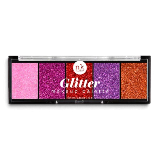 NK Makeup Glitter Makeup Palette Love Sparks 5-pan pink to orange shades