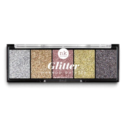 NK Makeup Glitter Makeup Palette Medallist 5-pan metallic shades silver gold rose