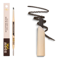 Brow Fix Sculpting Blade eyebrow pencil in Black Brown with spoolie and swatch