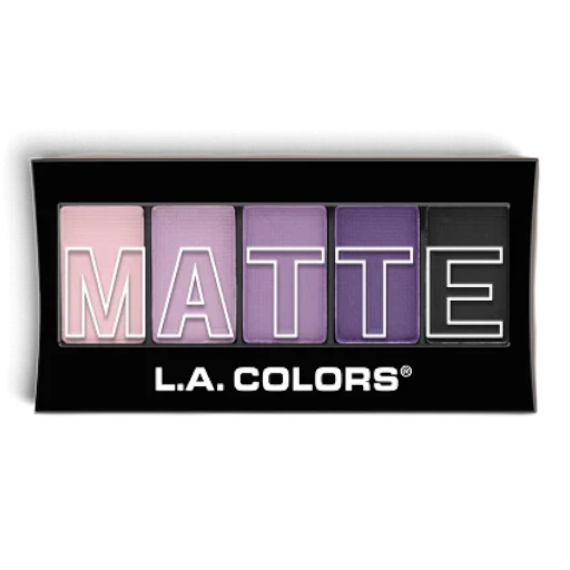 L.A. Colors 5 Color Matte Eyeshadow Palette Purple Cashmere shades