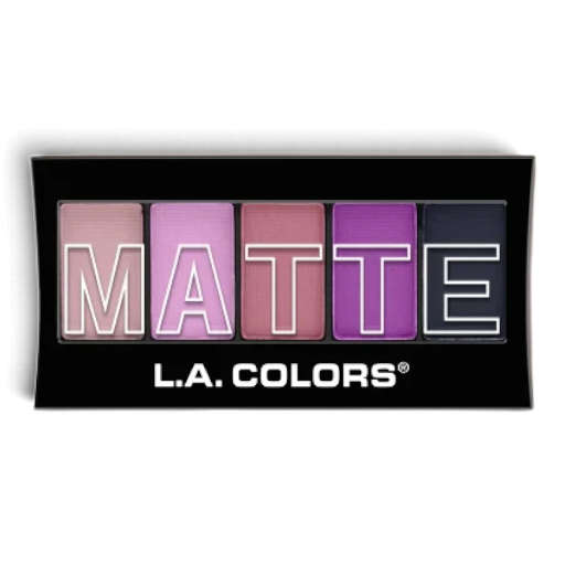 L.A. Colors 5 Color Matte Eyeshadow Palette Plum Pashmina shades